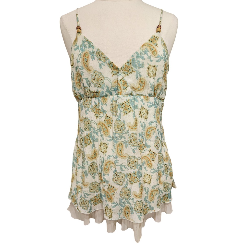 Jordache Y2K Style Camisole Layered Beaded Strap Sparkles Fairy Flowy size XL